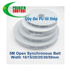 Dây đai răng 5M-PU lõi thép bản rộng 10 15 25 50 100 150
