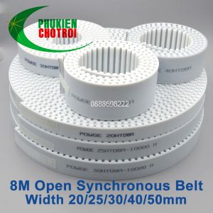 Dây đai răng 8M-PU lõi thép bản rộng 10 15 20 30 50 85 100
