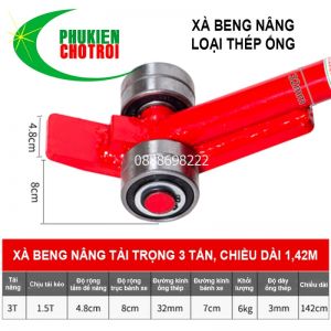 Xà beng nâng có bánh xe tải trọng 3 tấn